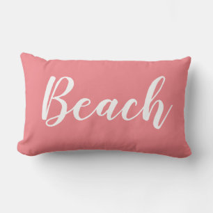 Coussin Rectangle Écouteur à lancer blanc à script de plage