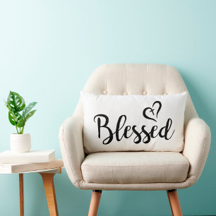 Coussin Rectangle écriture chic BLESSED