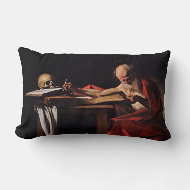 Coussin Rectangle Écriture de Saint Jérôme (par Caravaggio) (Recto)