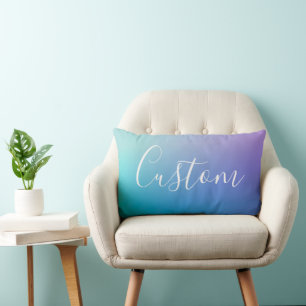 Coussin Rectangle Écriture de script moderne éditable   Ombre coloré