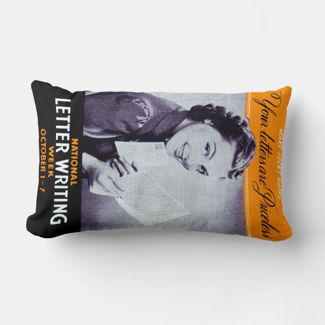 Coussin Rectangle Écriture vintage (Recto)