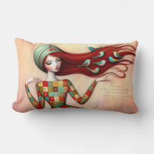 Écritures de psaume Whimsical Girl Lumbar Cushion