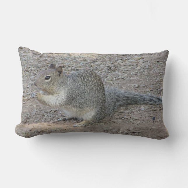 Coussin Rectangle Écureuil gris Photo adorable Forêt sauvage Animaux (Recto)