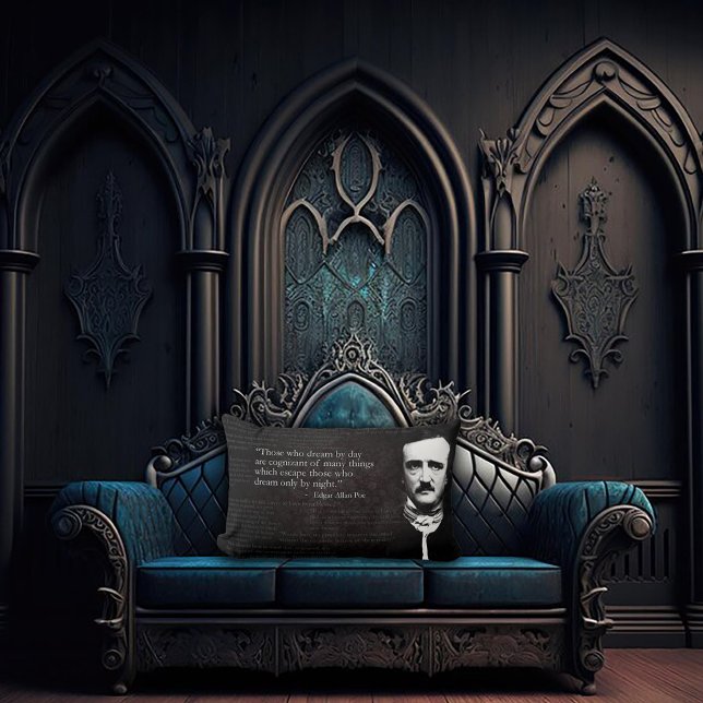 Coussin Rectangle Edgar Allan Poe gothique  (Créateur téléchargé)