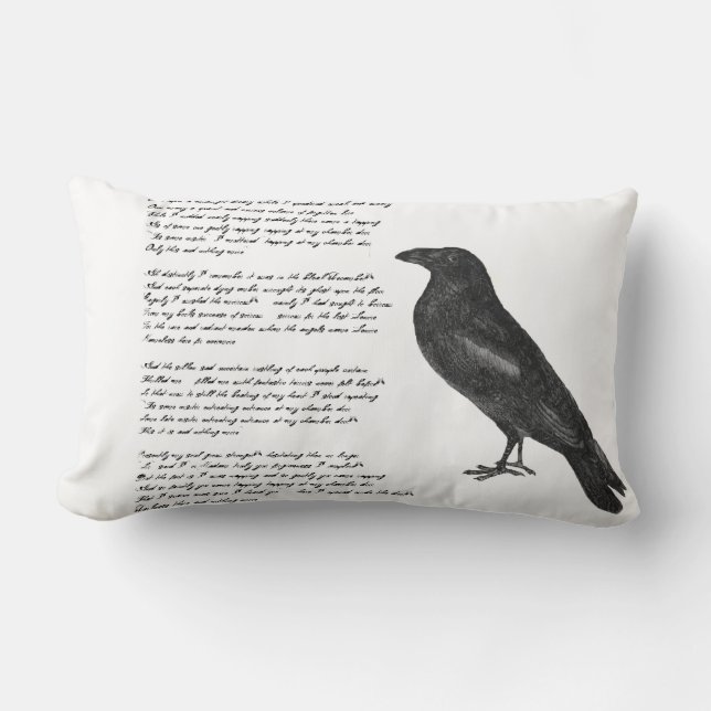 Coussin Rectangle Edgar Allan Poe "Le Corbeau" Jetez l'oreiller (Recto)