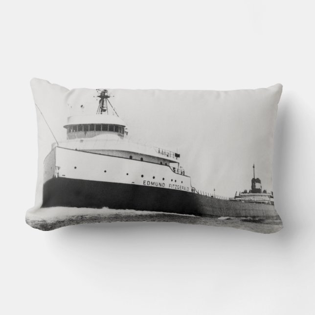 Coussin Rectangle Edmund Fitzgerald Great Lakes vintages maritimes (Recto)
