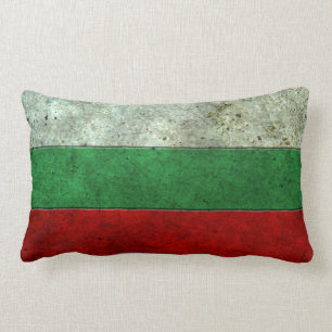 Coussin Rectangle Effet en acier âgé par drapeau bulgare