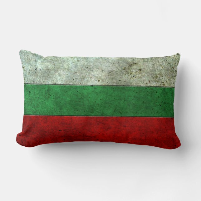 Coussin Rectangle Effet en acier âgé par drapeau bulgare (Recto)