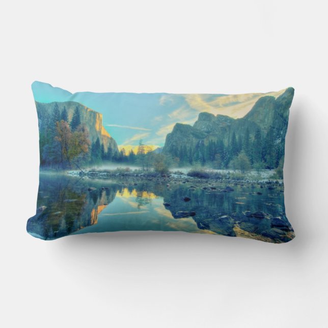 Coussin Rectangle EL Capitan et réflexion de trois frères (Recto)