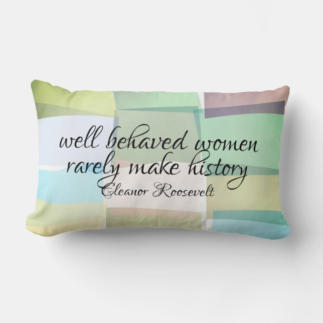 Coussin Rectangle Eleanor Roosevelt cite les couleurs pastel des fem (Recto)