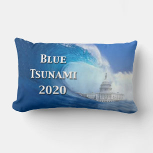 Coussin Rectangle Élection du tsunami bleu 2020