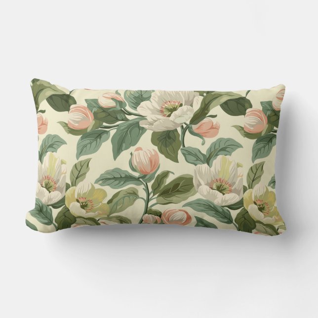 Coussin Rectangle Élégance crémeuse de Magnolia (Recto)