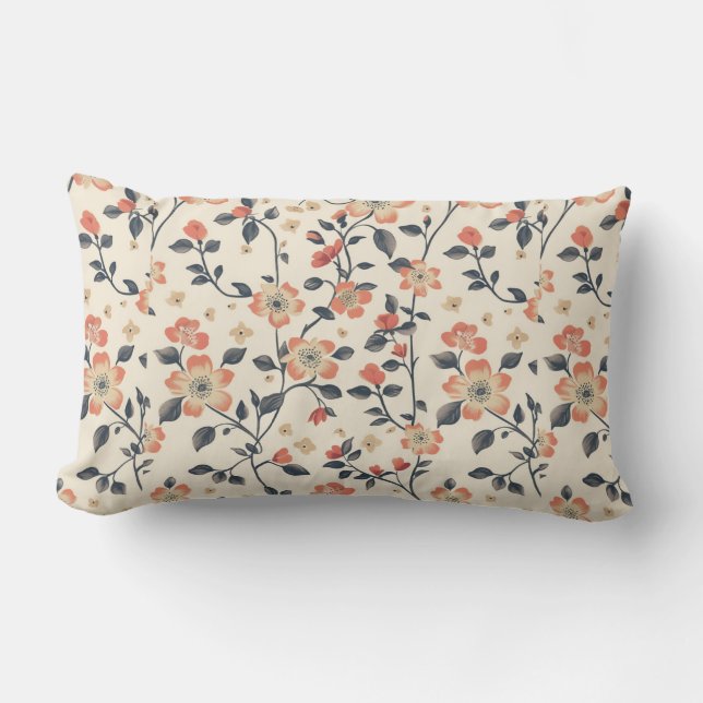 Coussin Rectangle Élégance florale romantique (Recto)