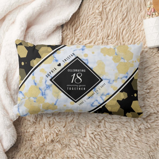 Coussin Rectangle Élégant 18ème anniversaire de Mariage de porcelain (Couverture)