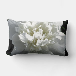 Coussin Rectangle Elégant blanc peony floral blanc photo