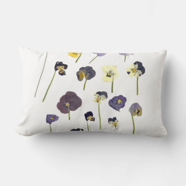 Coussin Rectangle Élégant Chic Aziza fleurs florales (Recto)