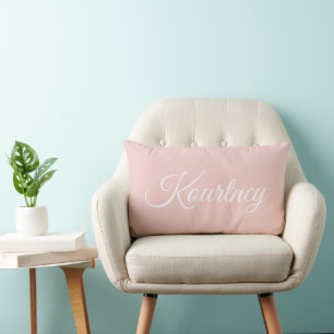 COUSSIN RECTANGLE ÉLÉGANT CLASSIQUE MODERNE SUR MESURE PÂLE ROSE ÉLÉ