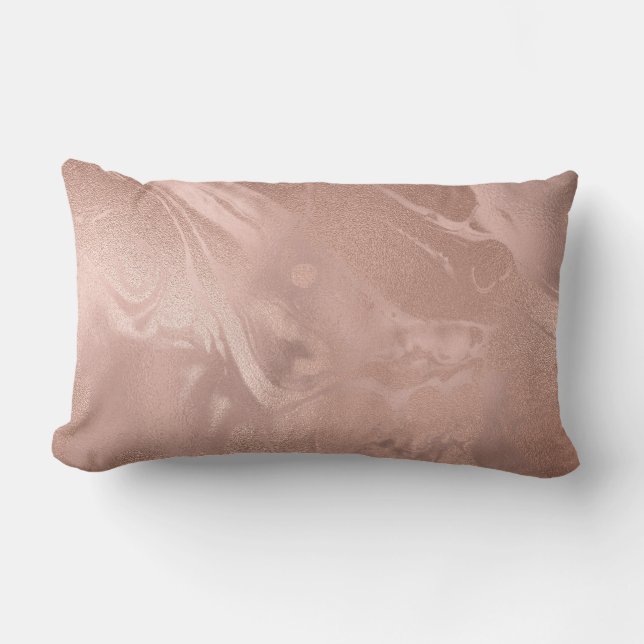 Coussin Rectangle Élégant cuivre moderne rose gold marble look (Recto)