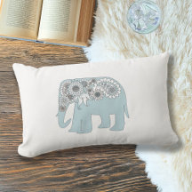 Élégant éléphant paisley bleu