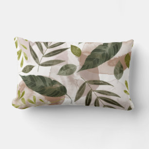 Coussin Rectangle Élégant Feuilles de Safari Botanique