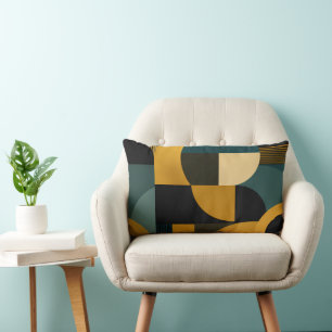 Coussin Rectangle Élégant géométrique moderne de milieu de siècle or