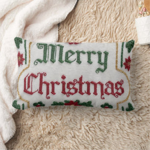 Coussin Rectangle Élégant Joyeux Noël Jeu d'oreiller Couverture Fest