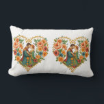 Coussin Rectangle Elegant Love Heart<br><div class="desc">This elegant romantic illustration features a medieval-style couple embraced inside a beautifully ornate floral heart frame. Perfect for wedding gifts, anniversary presents, Valentine’s Day items, greeting cards, and romantic home décor. The rich details, vintage colors, and hand-painted texture make this design feel timeless, warm, and full of emotion. Ideal for...</div>
