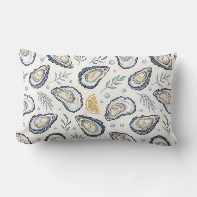 Coussin Rectangle Elegant Marine Oysters (Recto)