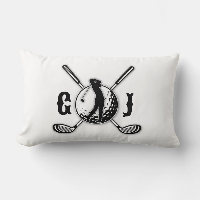 Coussin Rectangle Élégant minimaliste Golf Monogramme Conception (Recto)