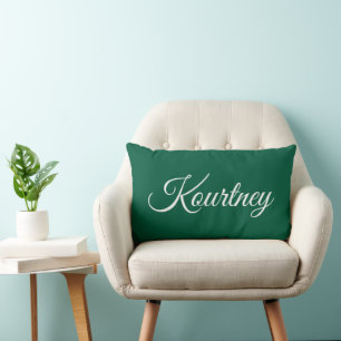 COUSSIN RECTANGLE ÉLÉGANT MODERNE CLASIQUE PERSONNALISÉ VERT FONCÉ