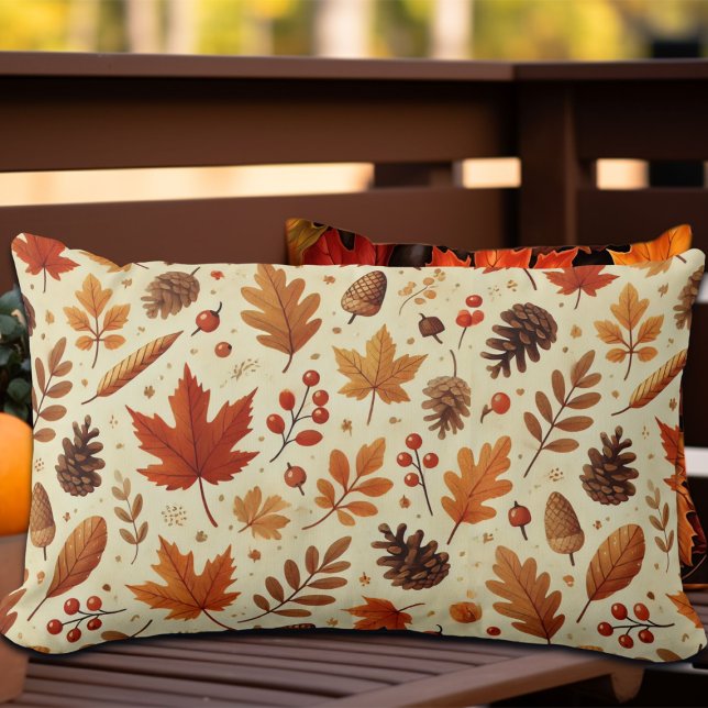 Coussin Rectangle Élégant Motif Automne (Créateur téléchargé)
