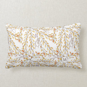 Coussin Rectangle Élégant Motif de feuillage d'automne personnalis