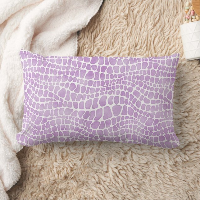 Coussin Rectangle Elégant Motif de la peau de crocodile violet (Couverture)