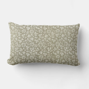Coussin Rectangle Élégant motif Floral Vintage français beige