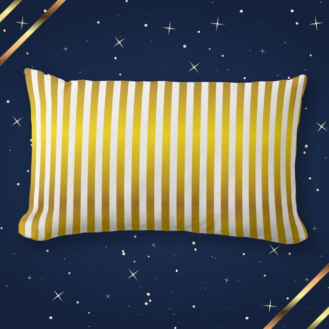 Coussin Rectangle Élégant Motif Gold Stripe (Créateur téléchargé)