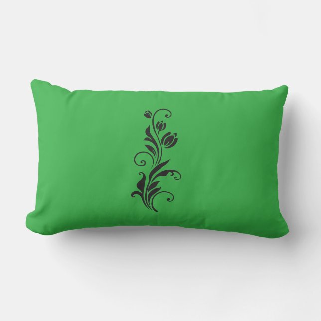 Coussin Rectangle Elegant Ornamental Floral Flower Art (Recto)