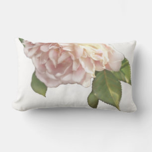 Coussin Rectangle Elégant rose blanc ivoire roses de pêche