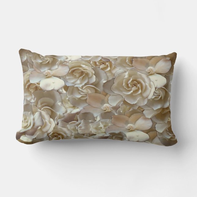 Coussin Rectangle Élégant Rose floral Motif pétal (Recto)