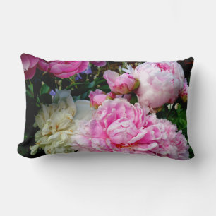 Coussin Rectangle Elégant rose peony blanc floral jardin photo