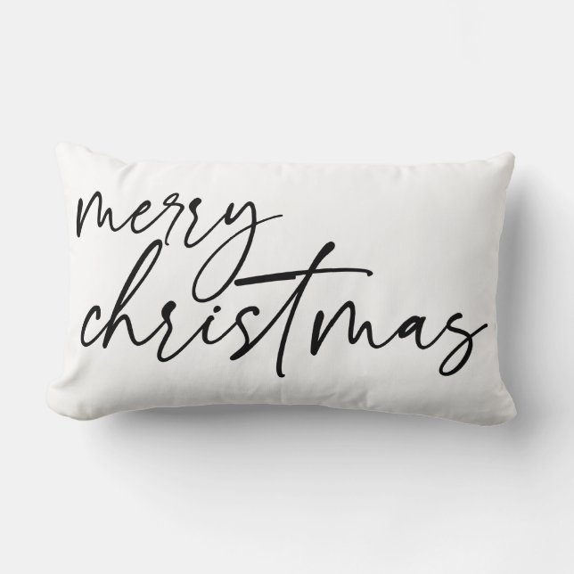 Coussin Rectangle Élégant Script Joyeux Noël (Recto)