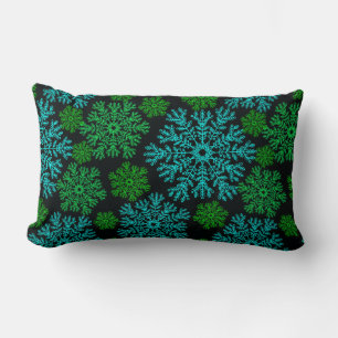 Coussin Rectangle Élégant Snowflakes Motif de vacances hivernales
