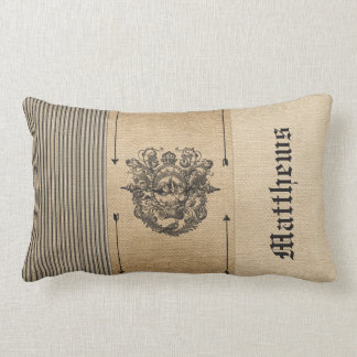 Coussin Rectangle Élégant vintage de toile de jute personnalisé