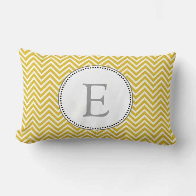 Coussin Rectangle Élégant zigzag chevron jaune ensoleillé classique (Recto)
