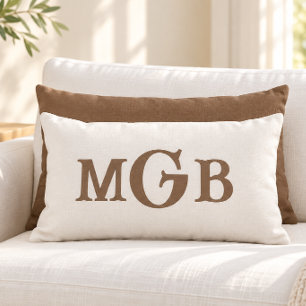 Coussin Rectangle Élégante couverture blanche avec monogramme person