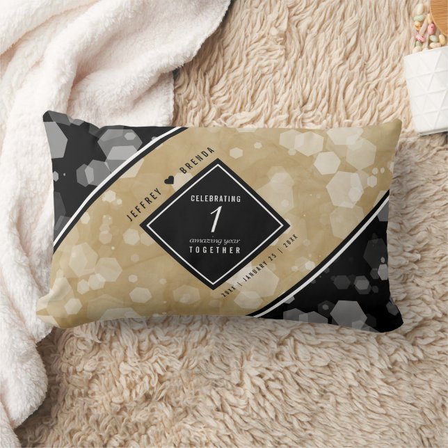 Coussin Rectangle Élégante fête du 1er anniversaire du Mariage de pa (Couverture)