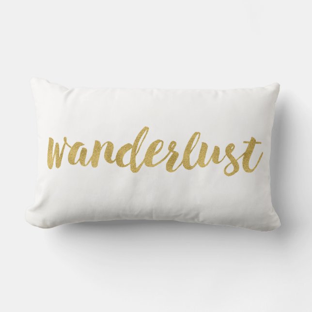 Coussin Rectangle Élégante Fun Wanderlust En Or Décor (Recto)