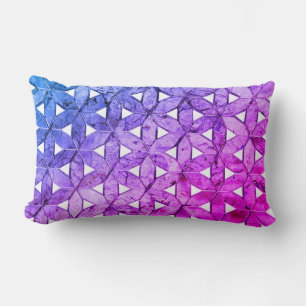 Coussin Rectangle Élégante Mosaïque rose violet Fleur de vie