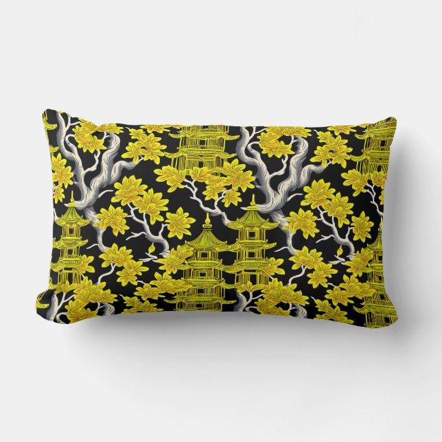 Coussin Rectangle Élégante pagode chinoise (Recto)