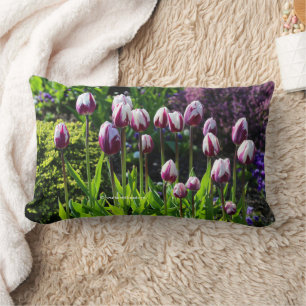 Coussin Rectangle Élégante Tulipes violettes blanches florales