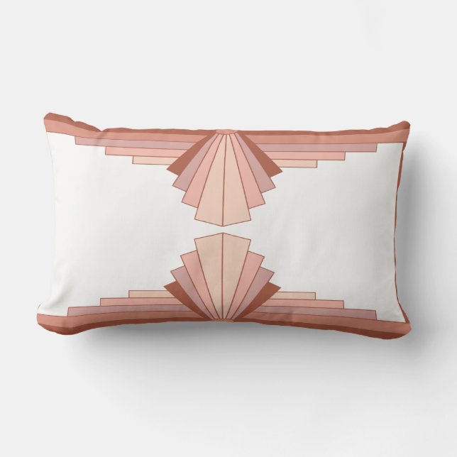 Coussin Rectangle Éléments Art déco dans une palette d'or rose (Recto)
